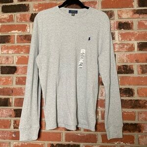 Polo Ralph Lauren Thermal Long Sleeve Crew Neck Pullover Gray Sz XL
